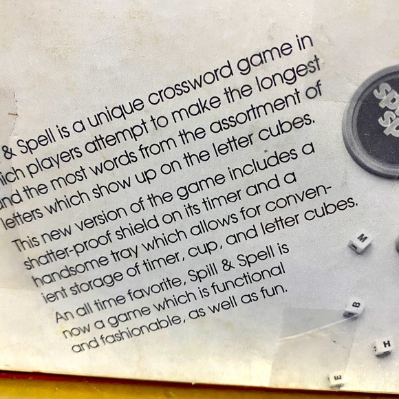 VINTAGE 70’s GAME PARKER BROTHEZrS SPILL & SPELL 15 CUBE CROSSWORD GAME COMPLETE - Picture 12 of 12